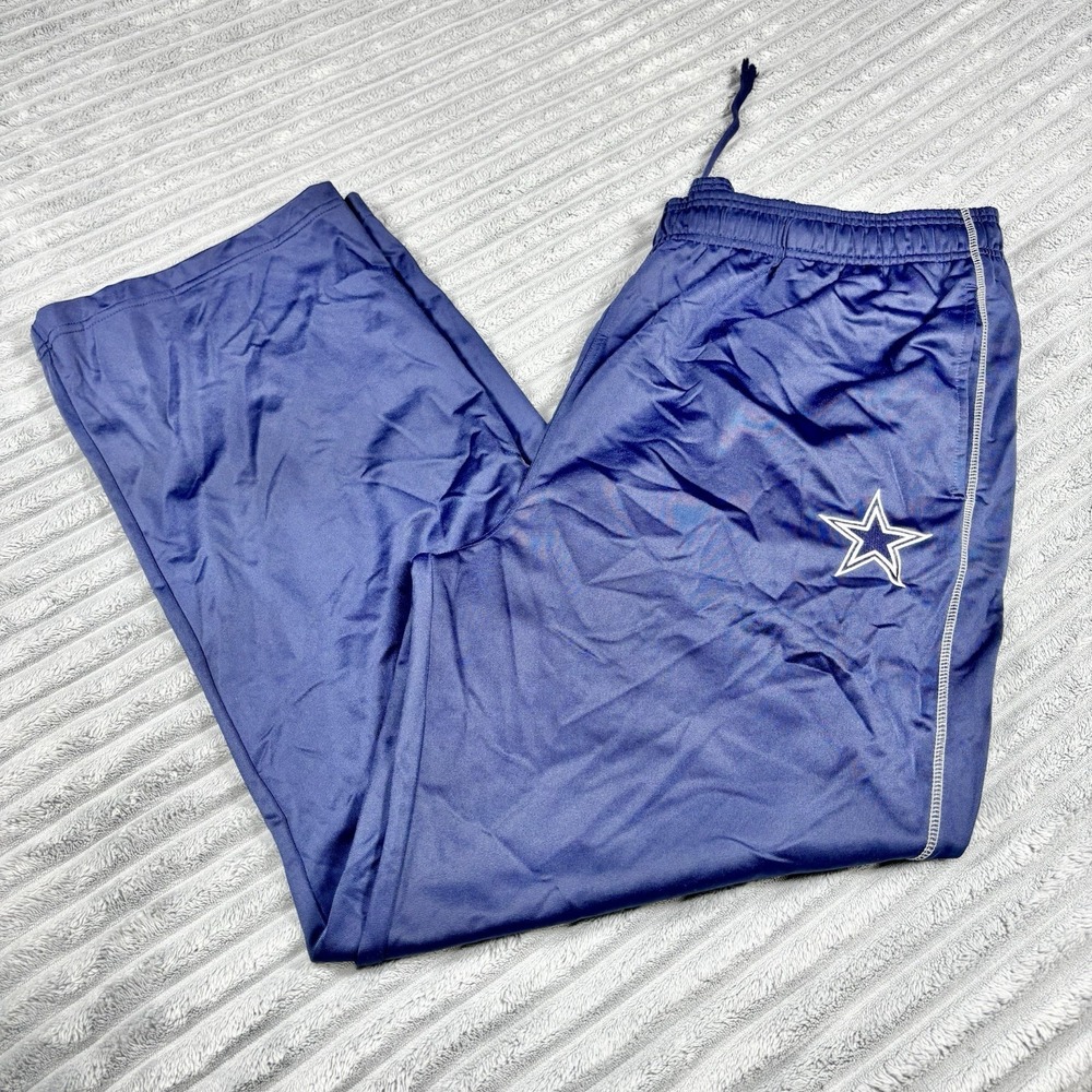 Dallas Cowboys Reebok Windbreaker Pants Mens 2XL Blue Reebok Baggy‎ Gym Workout